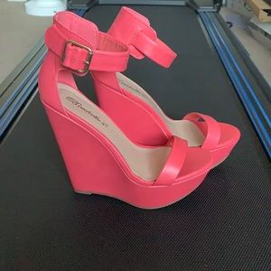 Coral Pink Wedges
